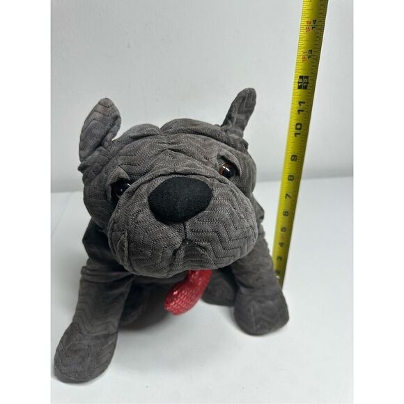 Hug & Luv Gray Bull dog with heart collar Plush Toy Stuffed Animal 11” See Notes - Picture 8 of 9